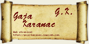Gaja Karanac vizit kartica